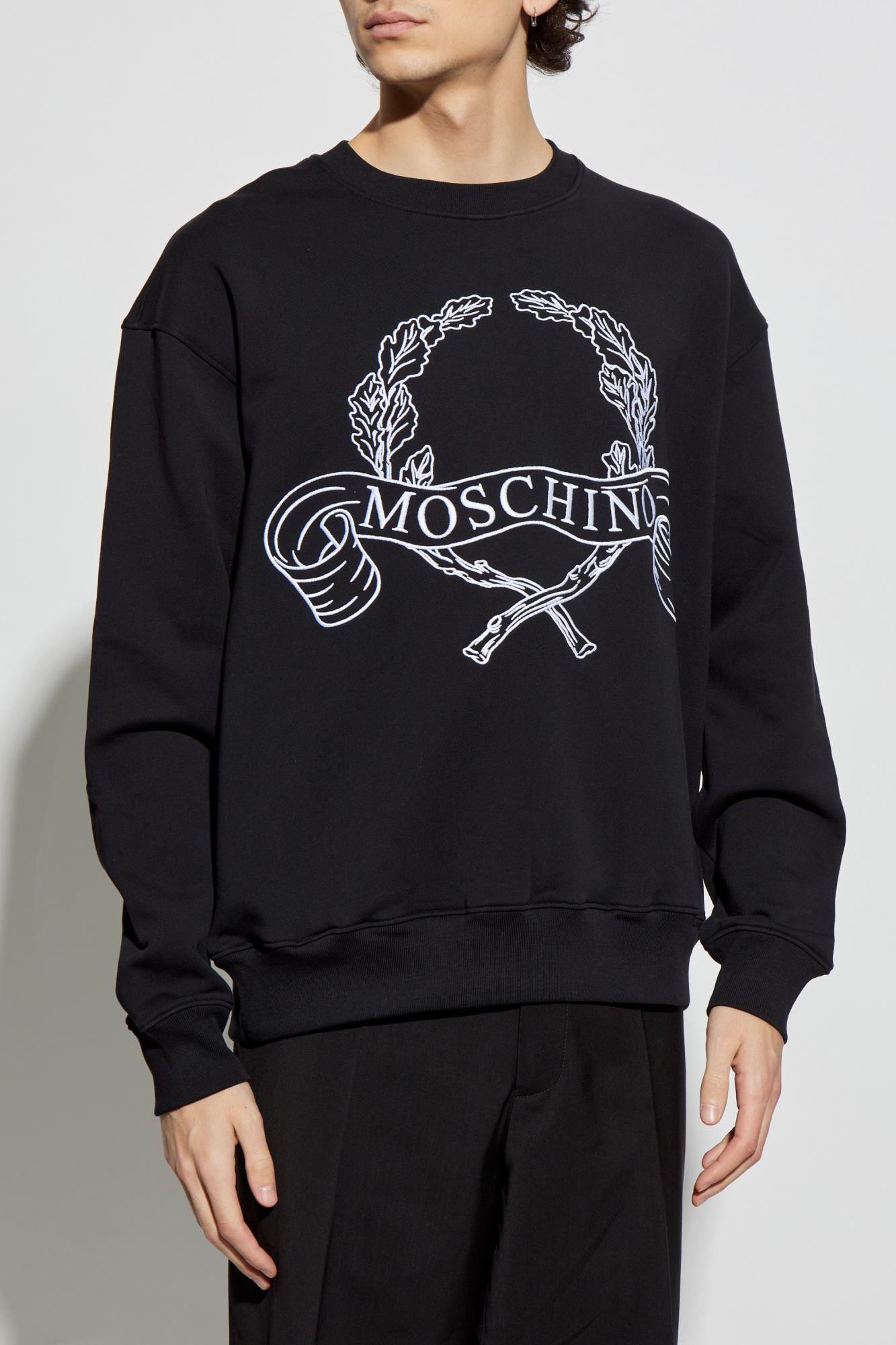 スウェット・トレーナー MOSCHINO Logo print sweatshirt Black A17040228 Black Sweatshirt with embroidered logo Moschino - Vitkac AS